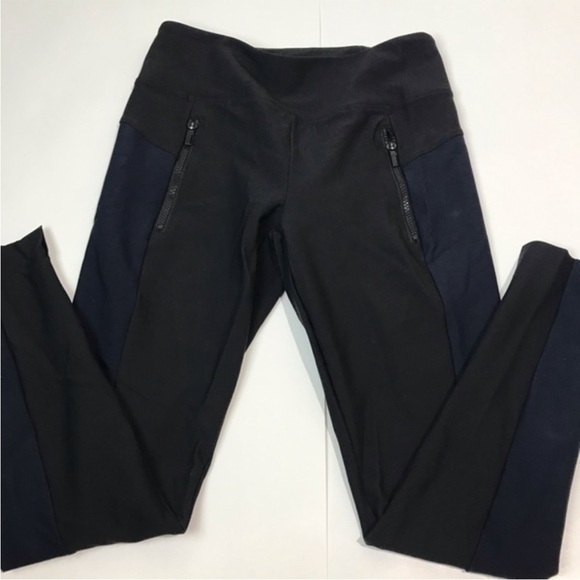 ATHLETA STELLAR TIGHTS LEGGINGS BLUE NAVY SIZE LARGE - Picture 4 of 6